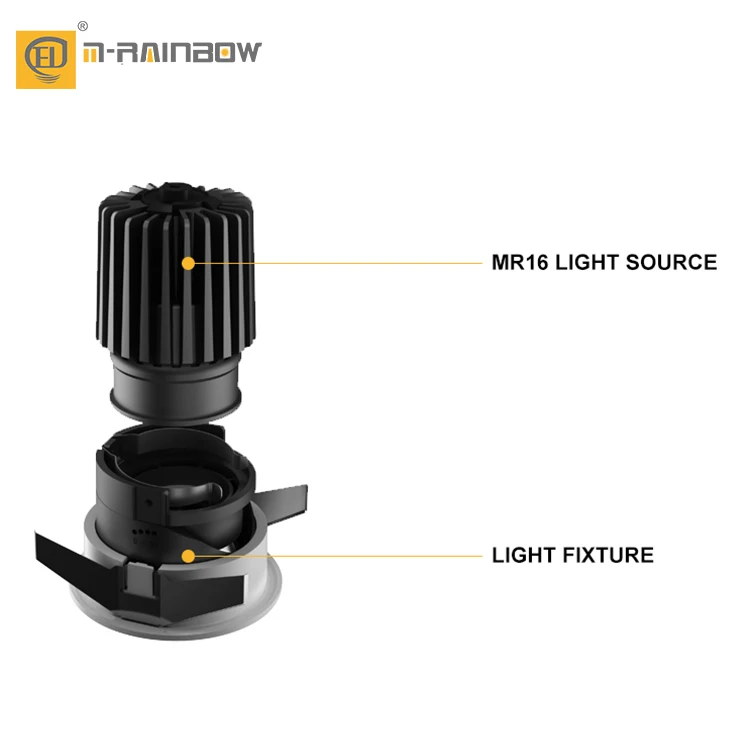 Recessed Ceiling Frame Led Spotlight Housing Spot Light Gu10 Gu5.3 Rimmed Light Frame