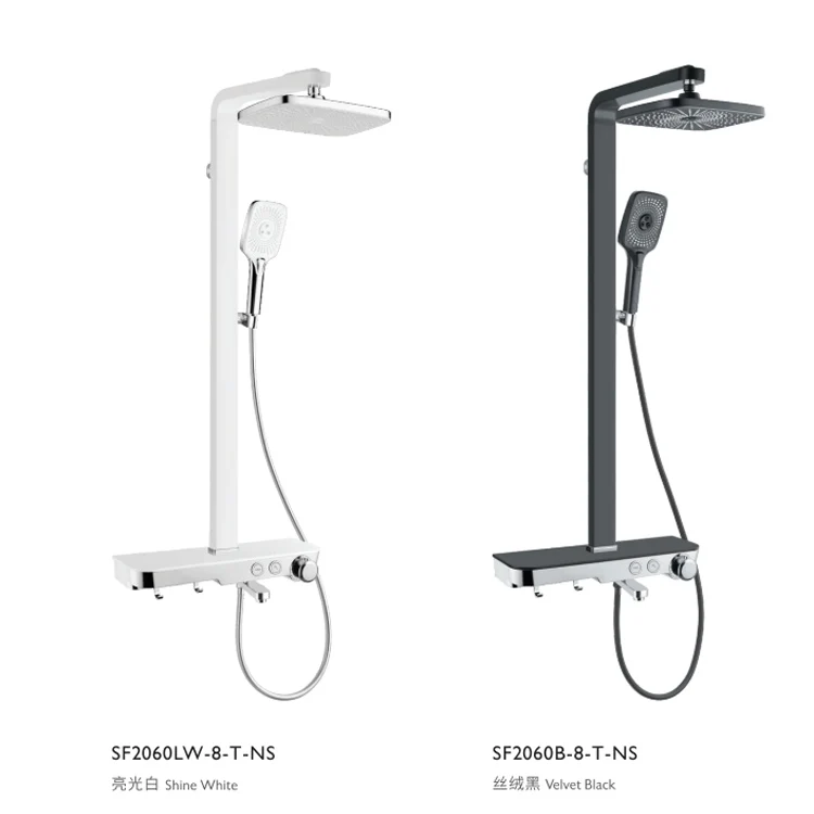 
High experience China manufacturer L shaped shower bathroom shower set column panel wall mount Spa Shower system 