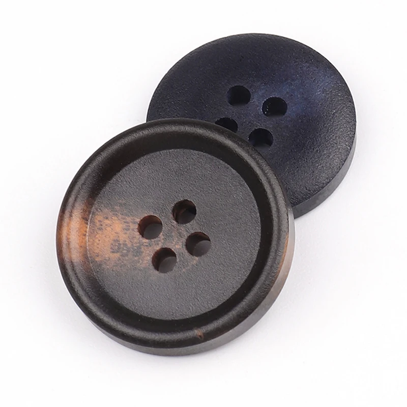 Mailida sewing eco-friendly 4-holes horn pattern resin windbreaker coating button