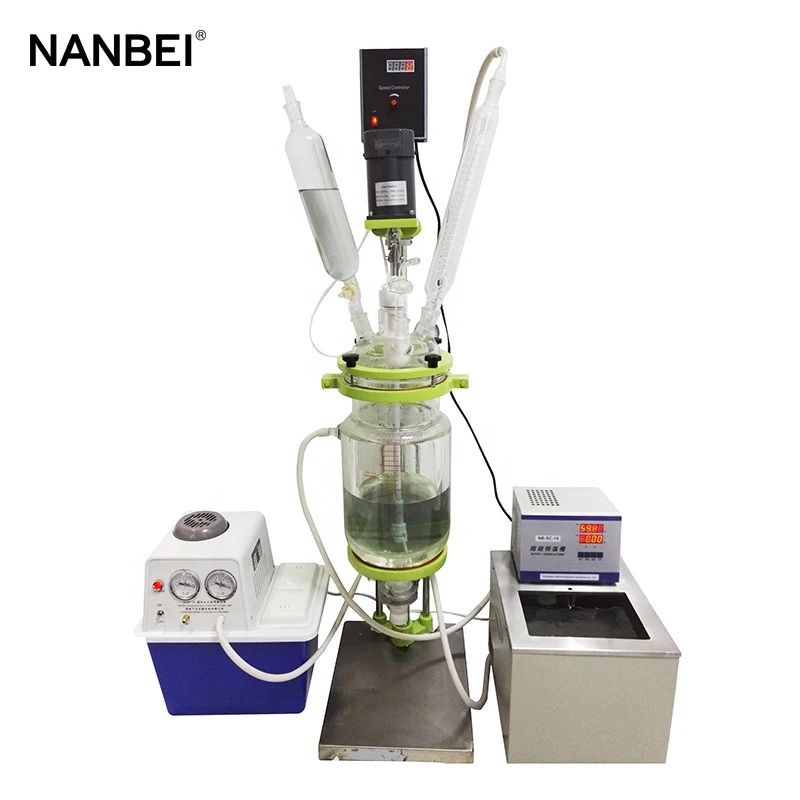 Лабораторное высокогерметичное боросиликатное стекло G3.3, лабораторный автоматический перемешивающий мини реактор с оболочкой стекла, 5 л