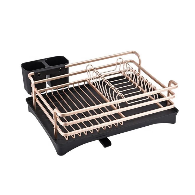 
kitchen aluminum over the sink dish drainer drying racks with drainboard 