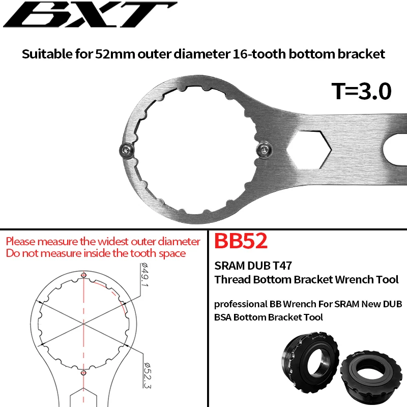 Bike Maintenance Tools Wrench for Bottom Bracket Spindle Crankset DUB Bicycle Thread Lock Bottom BracketsTools UDB Bike Torque