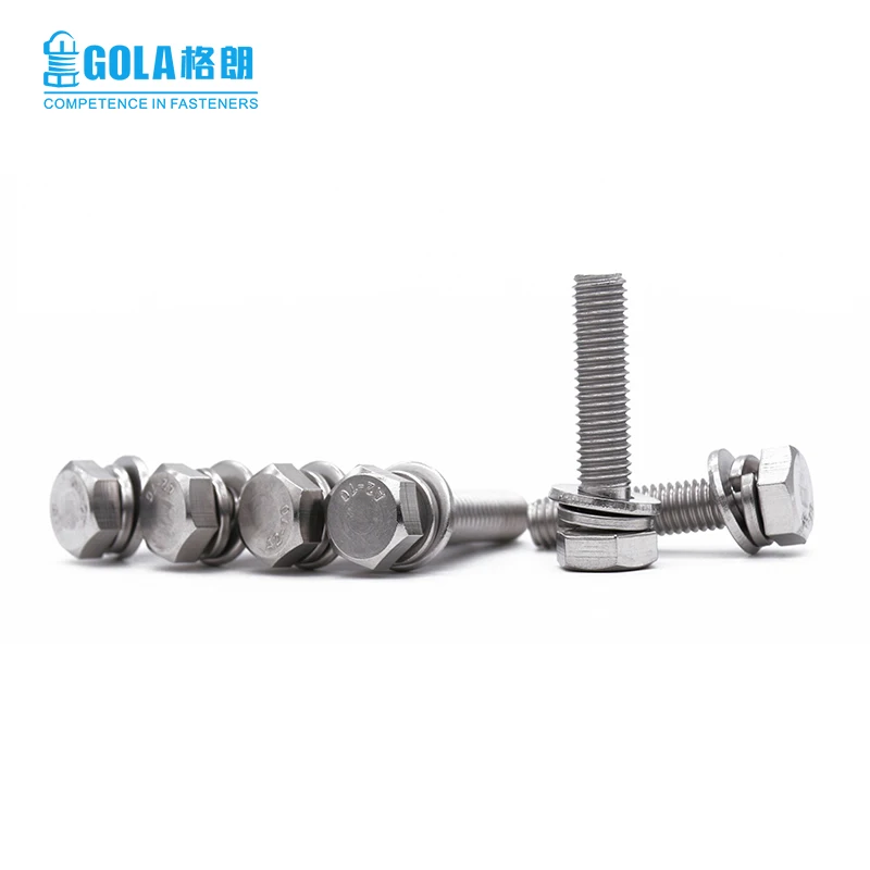 Hardware Part M4 M5 M6 M8 M10 M12 Bolts Stainless Steel 316 Hexagon Head Bolt with Captive Washers