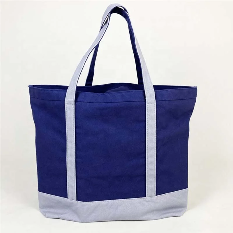 Extra Large Retro Student Shoulder Beach Bag Zipper Custom Printed Logo Hit Color Patchwork Canvas Cotton Tote Bags for Shopping