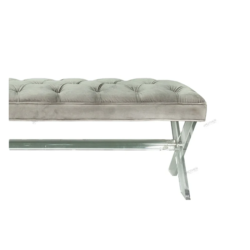 Living room antique comfortable convenient velvet ottoman bench bedroom bed end bench