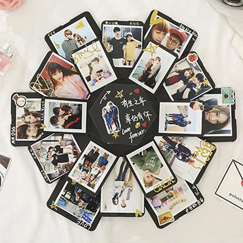 
Vlovelife 1pcs Explosion Gift Box Assembled DIY Handmade Surprise Box Love Picture Box For Birthday Wedding Valentines Day Gifts 