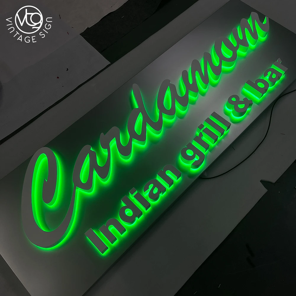 Shop Wall Signage  outdoor LOGO Waterproof acrylic Custom Backlit Sign Front 3d Letter Logo Channel With High