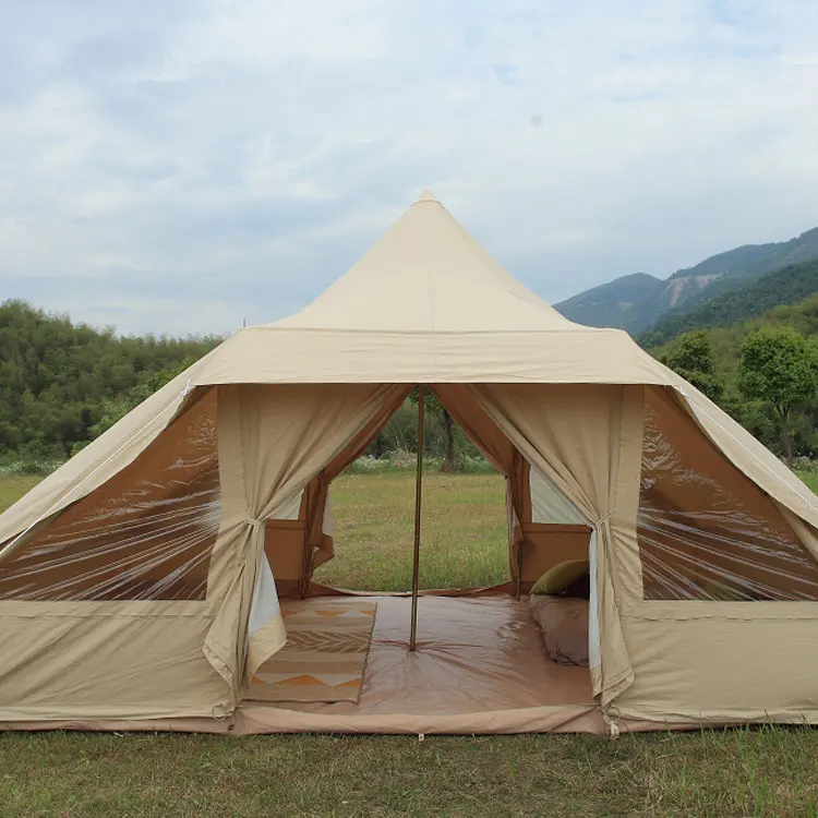 Фабрика Unistrengh OEM наружная холщовая палатка Кемпинг юрта Гламурная 6x4 м touareg bell Tent