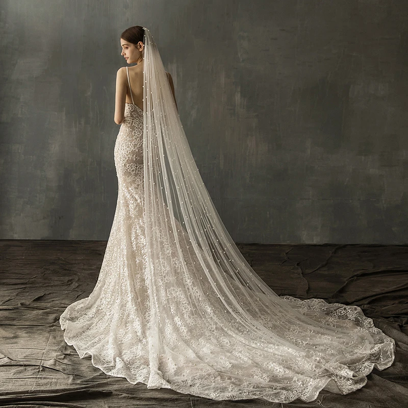 Ameliebridal Ins/Лидер продаж ручная работа мягкие из тюля с жемчугом праздничное платье на свадьбу надписью \