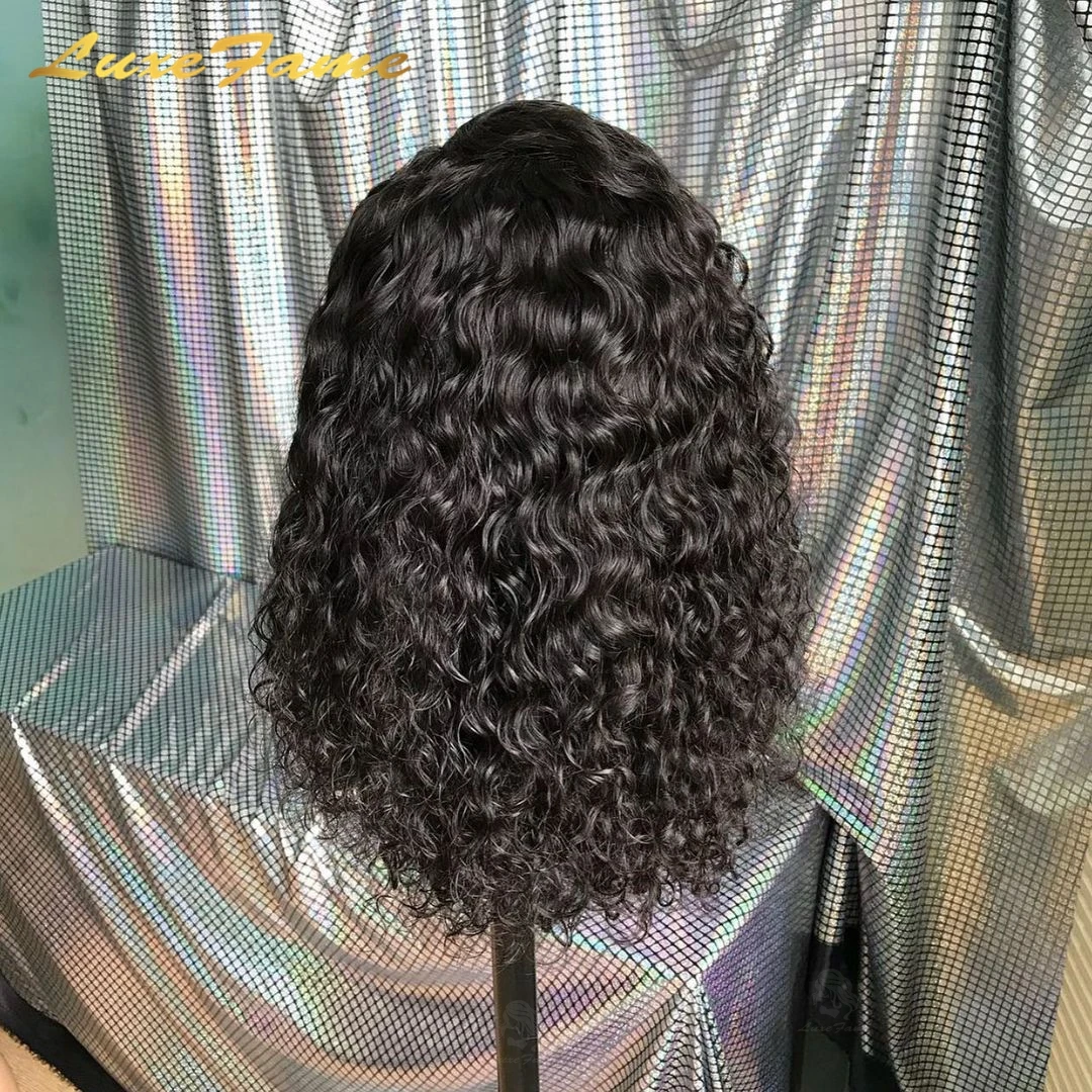 Top Quality Deep Wave Lace Front Wig 30 Inch,Braid Fine Wig Lace,Yaki Lace Ponytail Wig With Bangs