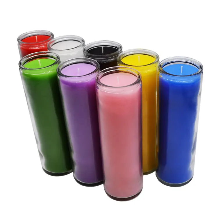 Wholesale 7 Day Candles Glass Jar Religious Candle 8 Inches