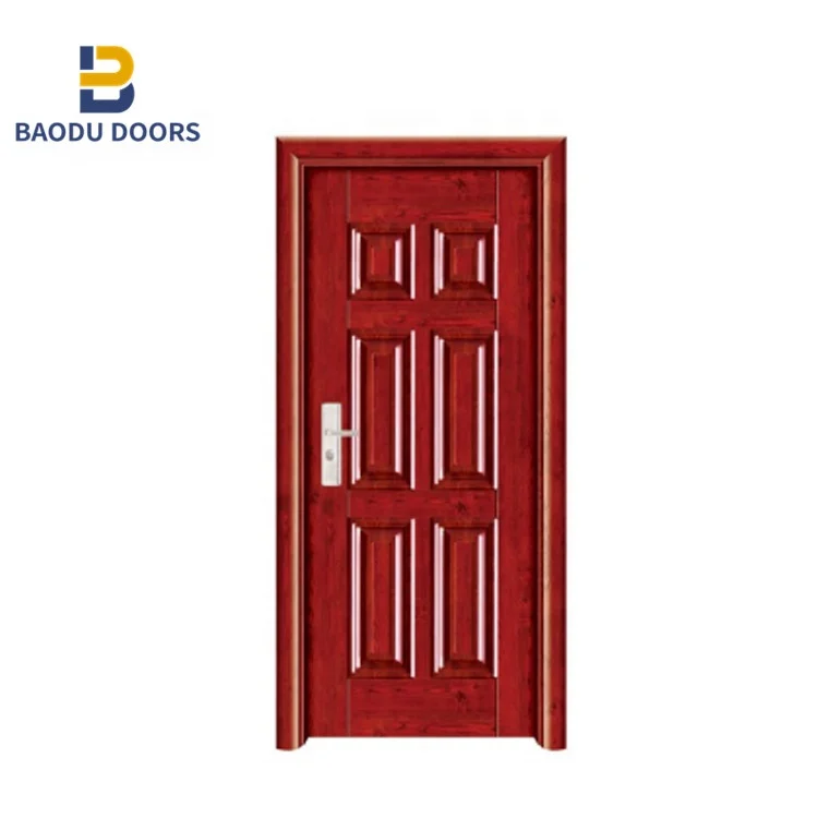 American steel panel door for houses interior NPVC/PVC door skin film Nigeria luxury bedroom door