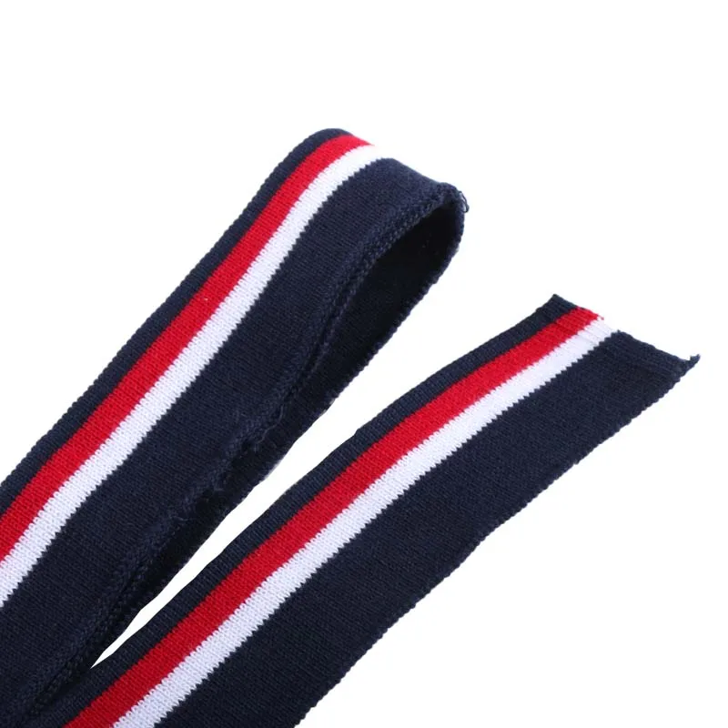 Polo Shirt Multi-Color Knit Striped Flat Collar Adult Lapel t-Shirt Finished Collar Cotton Flat Cuff Neckline