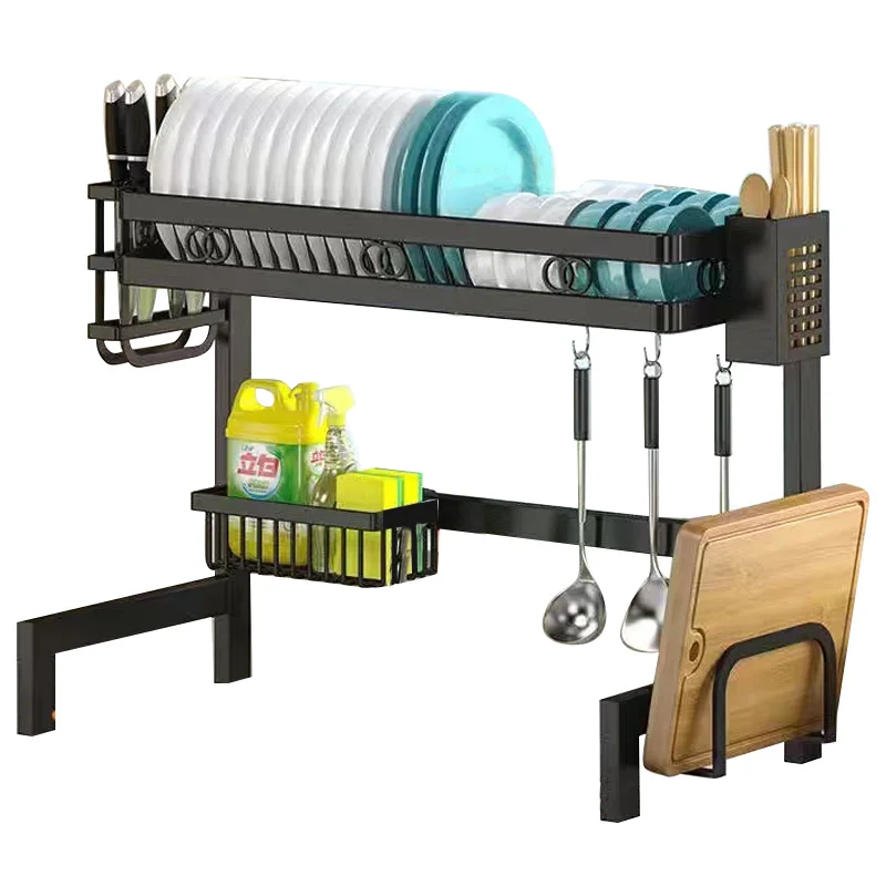 Hot Sellrack Stainless Steel Dish Automatic Drainer Drying Kitchen Rack Storage With Accessories