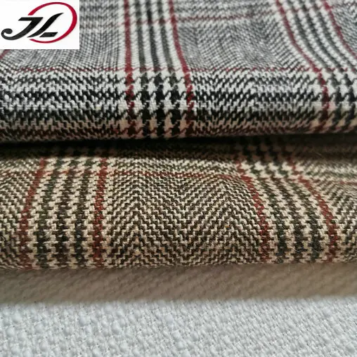 New fashion tartan wool fabric woolen fabric for jacket suiting fabric