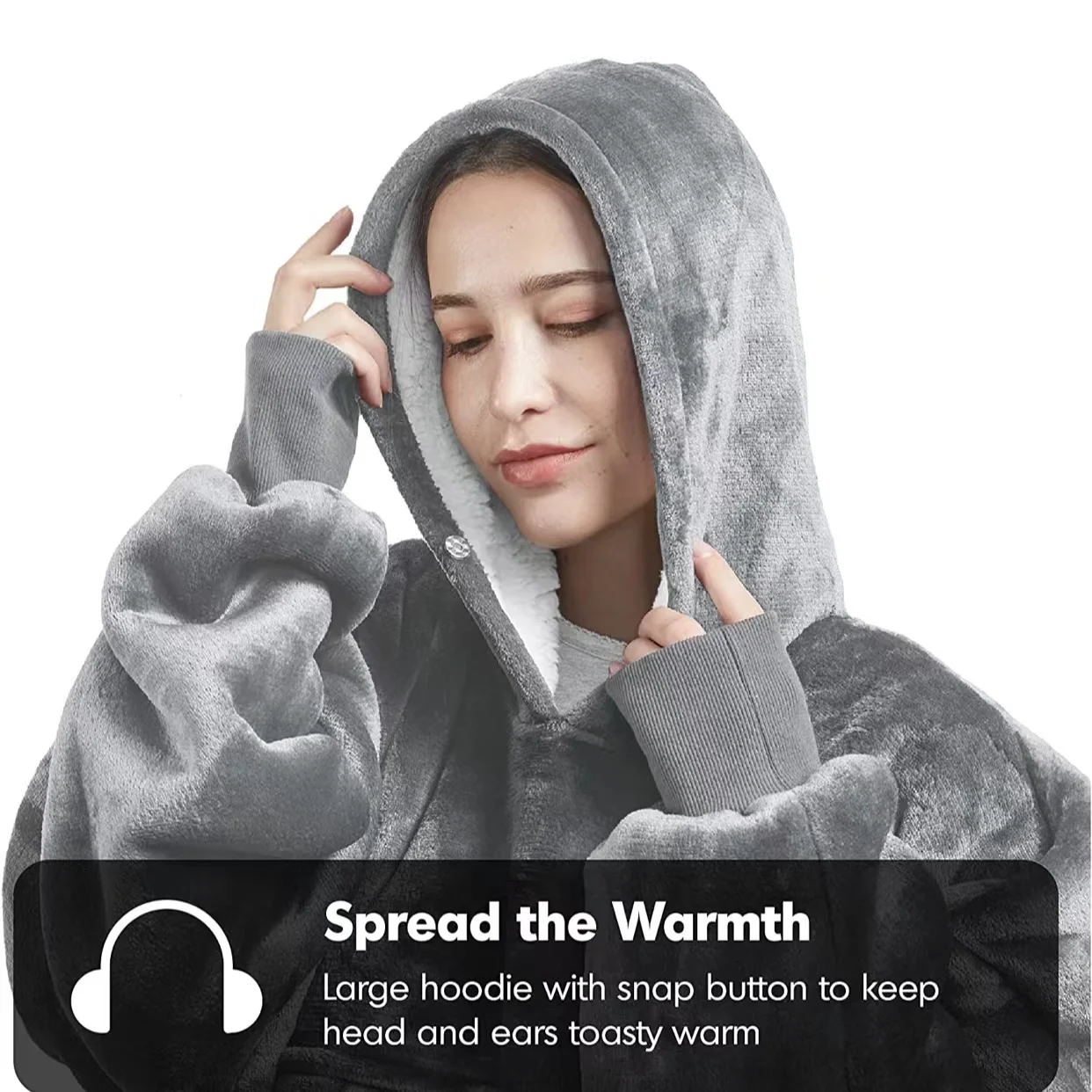 2023 new arrival TV hooded wearable fleece hoodie blanket for adult sherpa oversized  sweatshirt oversized hoodie blanket