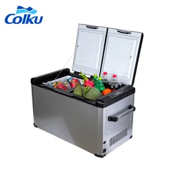 a mini cold drink double door compact refrigerator,solar home appliances cooling compressor table top led light deep freezer