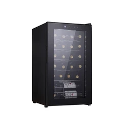 LANYI 24 Bottles Red Wine Cellar Center Refrigerator Showcase Cooling Wine Cooler White Black Door With Light YS-7024