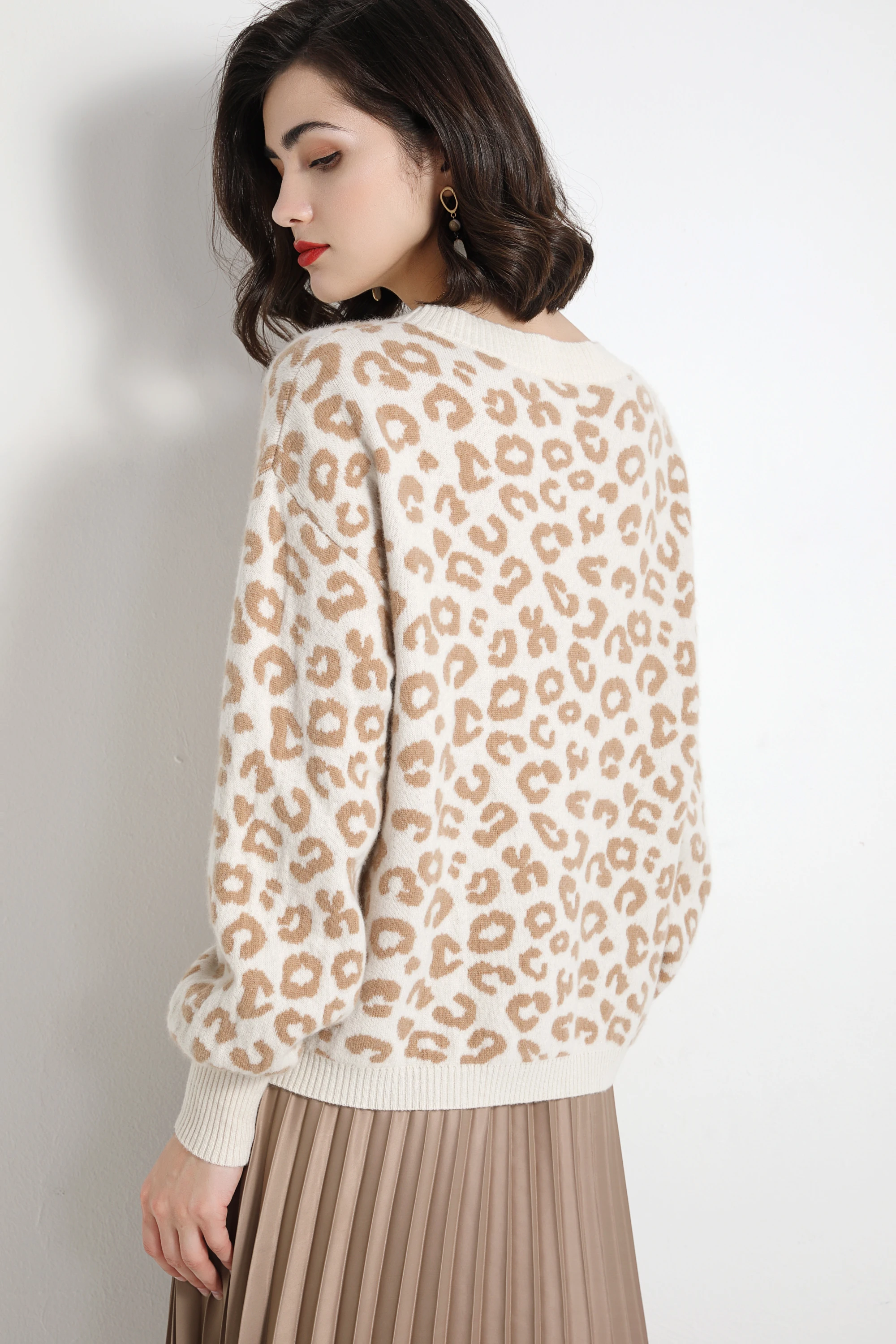 Gg 2020 Fashionlatest Design Custom Sweater 30% Cashmere Sweater Leopard Jacquard Cardigan Sweaters Women Autumn Lady Women