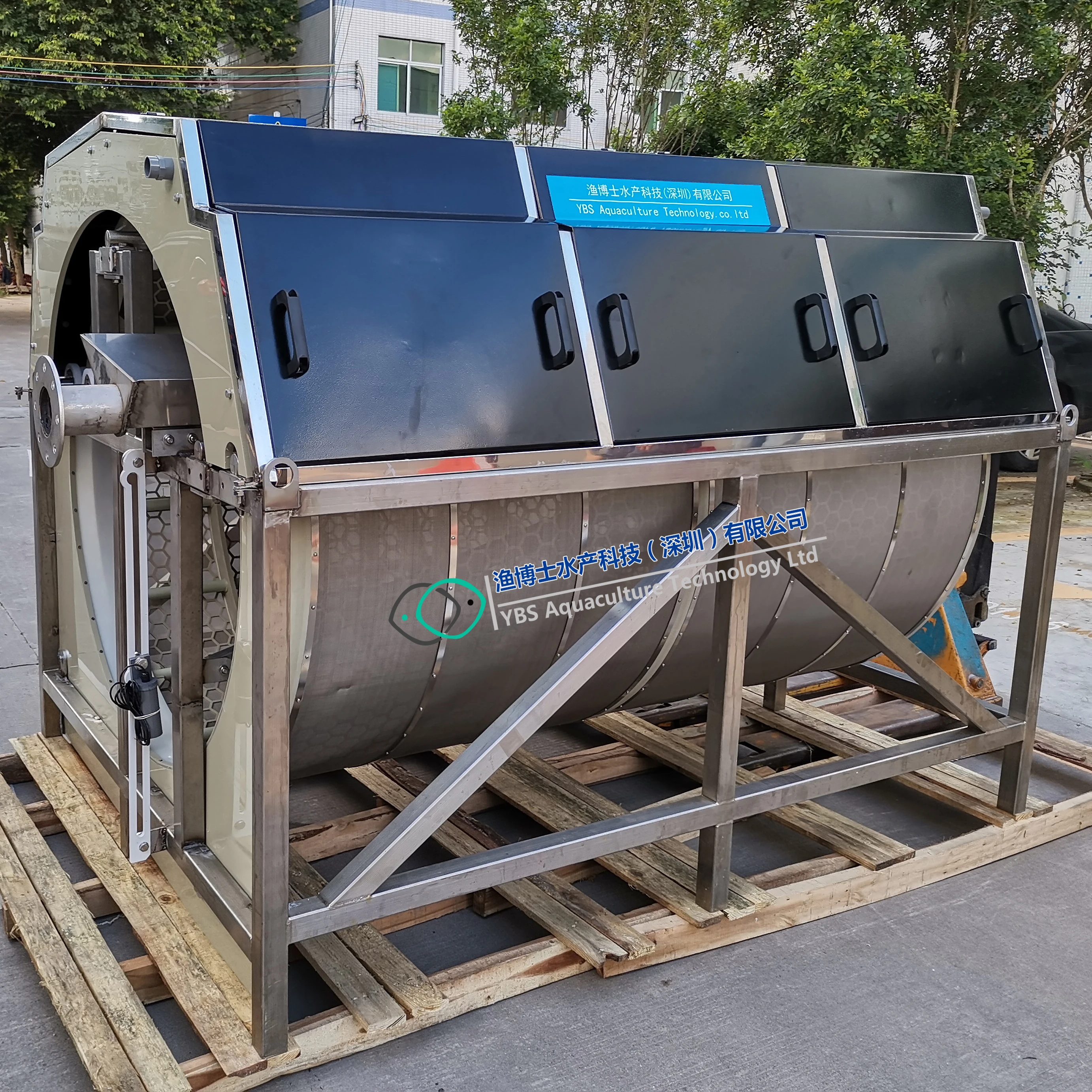 316 stainless steel open channel drum filter for the Tilapia mossambica grow out RAS