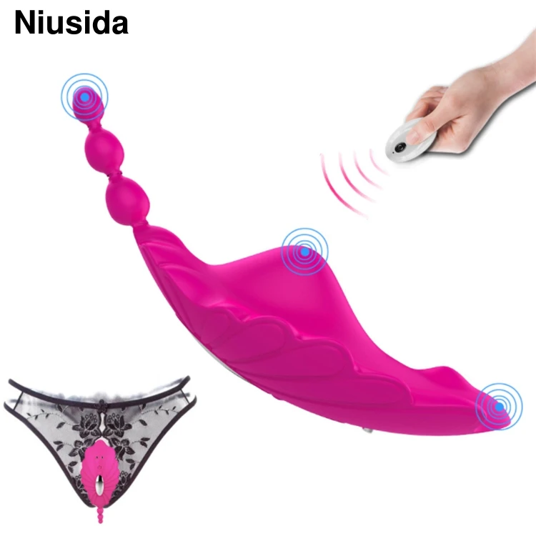 NIusida 10 Speed Clitoris Anal Stimulation Underwear Wearable Panty Vibrator With Wireless Remote Control