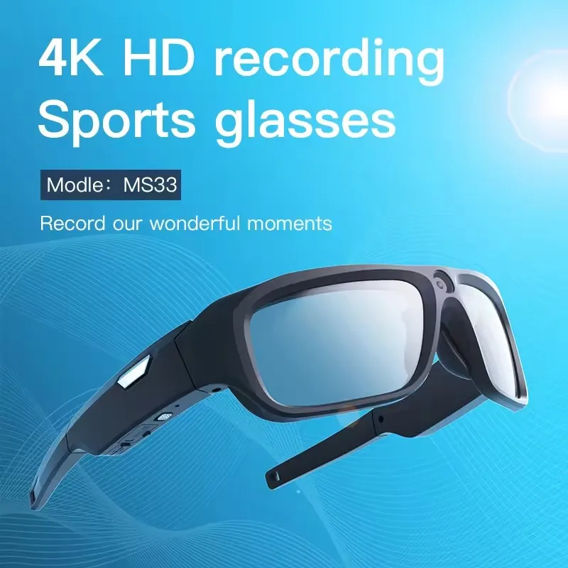 Camera Glasses 4K Sports Sunglasses Camera Video Glasses Support Take Videos/Photos for Indoor/Outdoor Activities