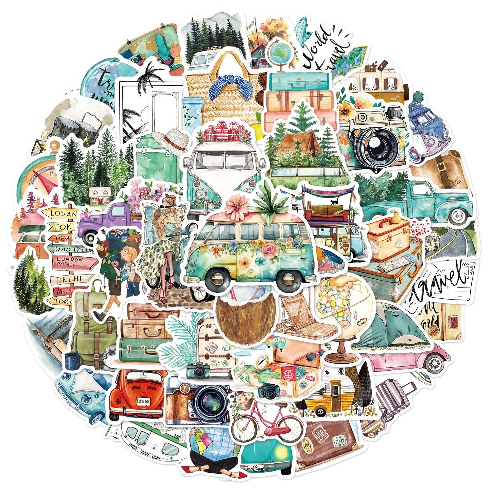New 50Pcs Spring Tour Outdoor Hiking Graffiti Stickers for Luggage Car Vinyl Climb Mountain Camping Sticker
