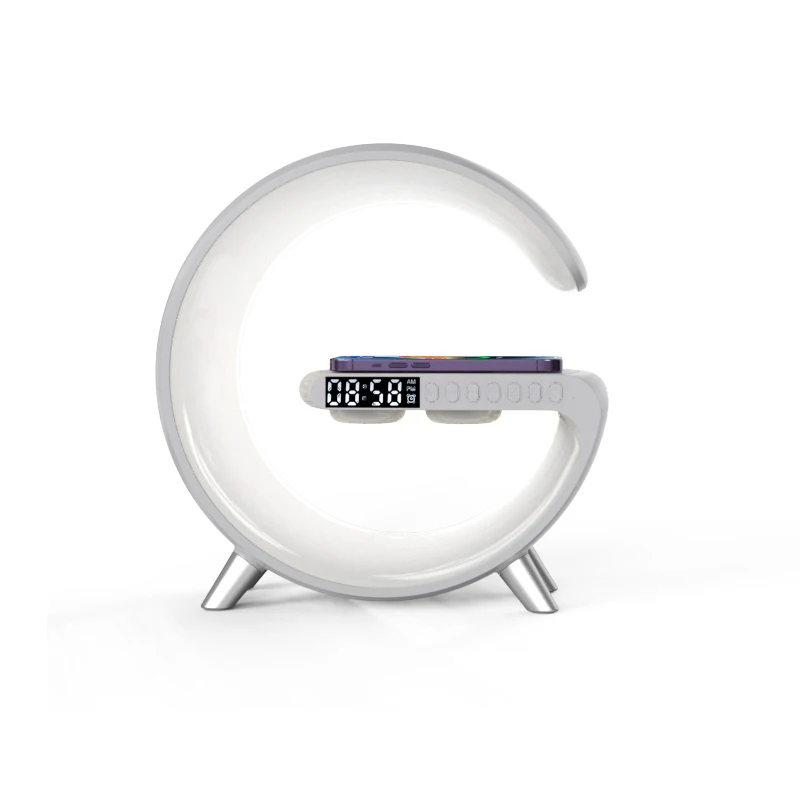 Smart Atmosphere Lamp with Wireless Charger function, smart white noise sound machine with night light Wake up light