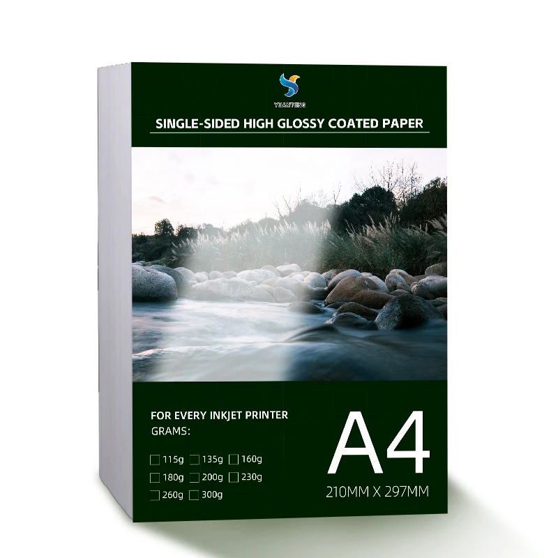 120g 50 Sheets Magazine Menu Album Photo Coated Double-sided High Glossy Images Clear Coated Paper