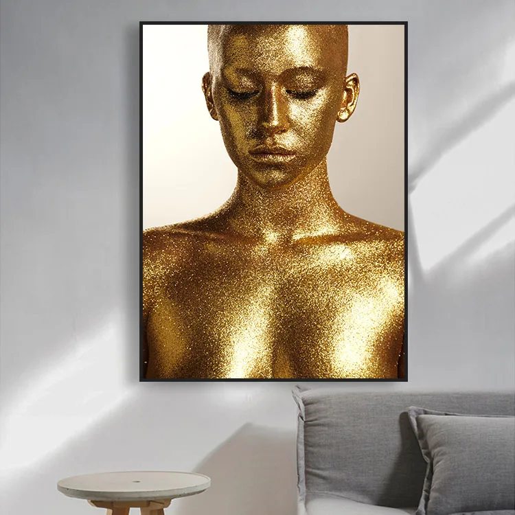 Высококачественная индийская обнаженная живопись, 3d сексуальная обнаженная картина, Африканское золото, обнаженная женская живопись на стену