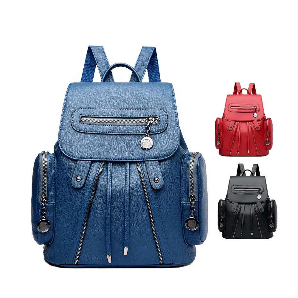 manufacturer wholesale hot style low competitive price luxury leather woman backpack for women simple leisure travel bag