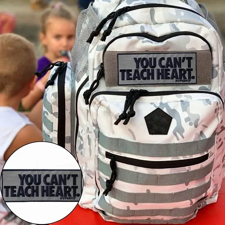 Custom Reflective Fabric Hook and Loop with Hot Press Letter Logo Embroidery Patches for Garment