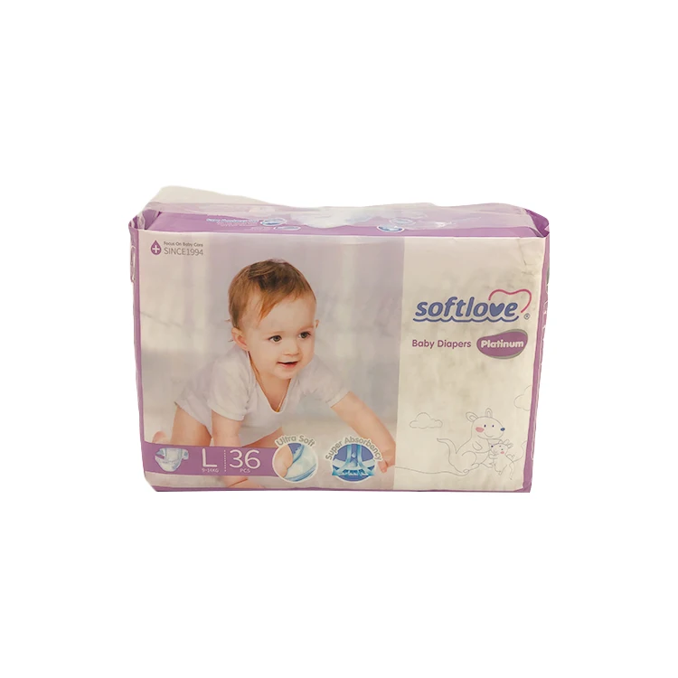 Softlove L 36 Platinum Premium Hot Selling Baby Diaper Pants Factory Directly Sale Baby Disposable Diaper