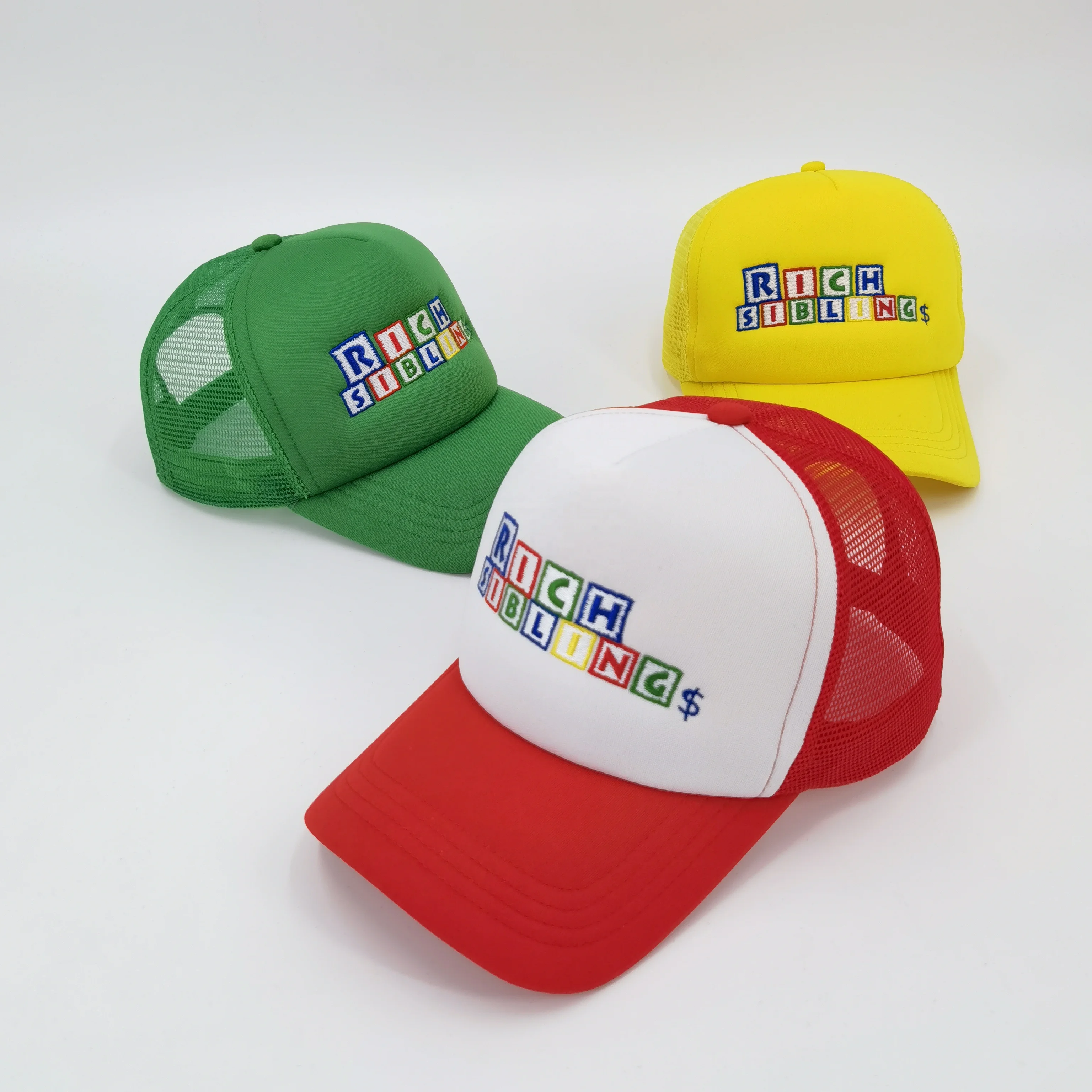 high quality embroidery custom trucker hat printed logo sports trucker hat 3D foam printing five-piece mesh foam trucker cap