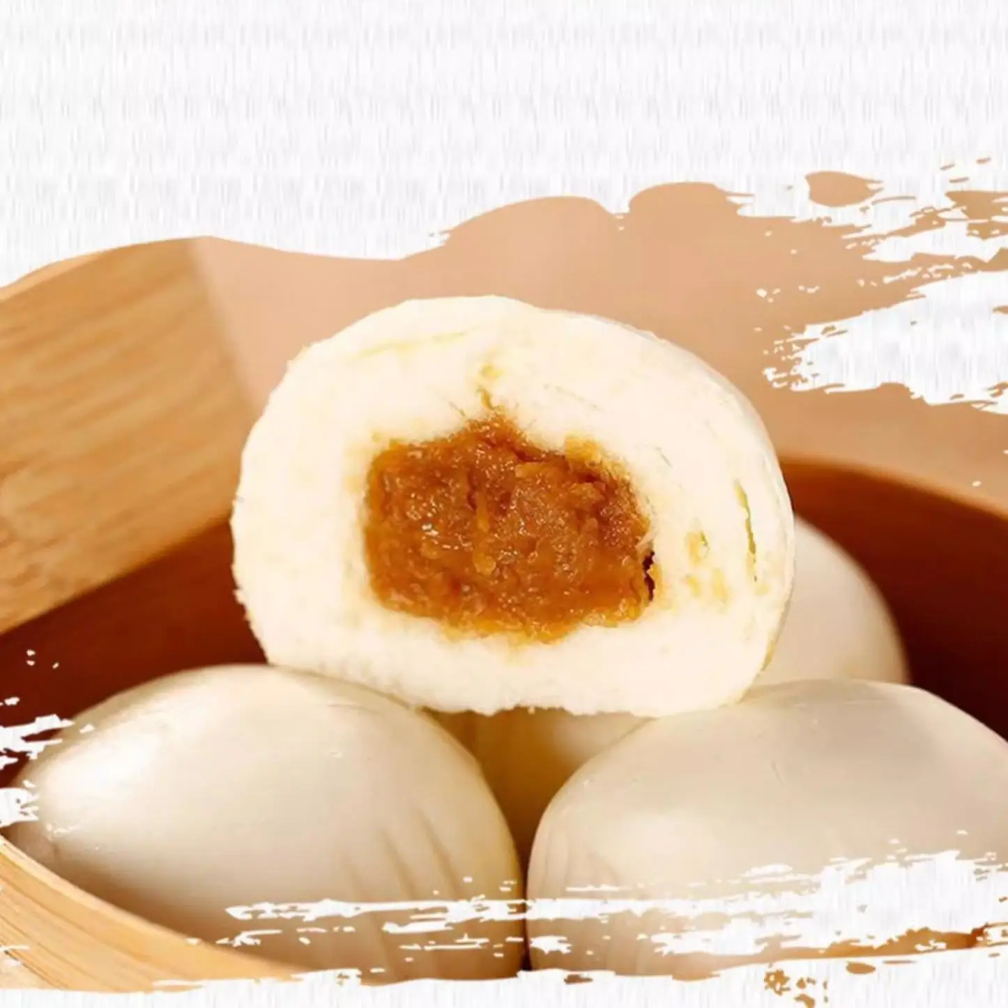 Chinese Frozen Steamed Bun Stuffed with Lotus Seed Paste Cantonese Style Lotus Paste Bun