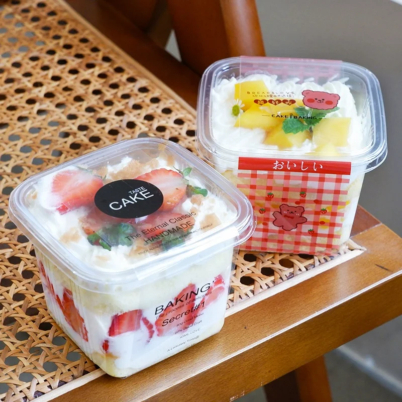 Square Clear Plastic Mousse Cake Box Gift Package Storage Box Wedding Party Favor Gifts Plastic Boxes