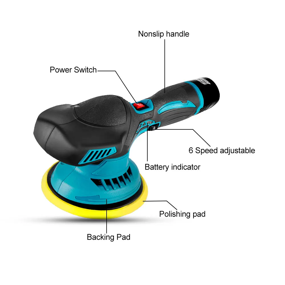 Cordless Mini Polisher 6Gears Car Polishing Machine 12V Electric Cars Polish Machines Adjustment Speed