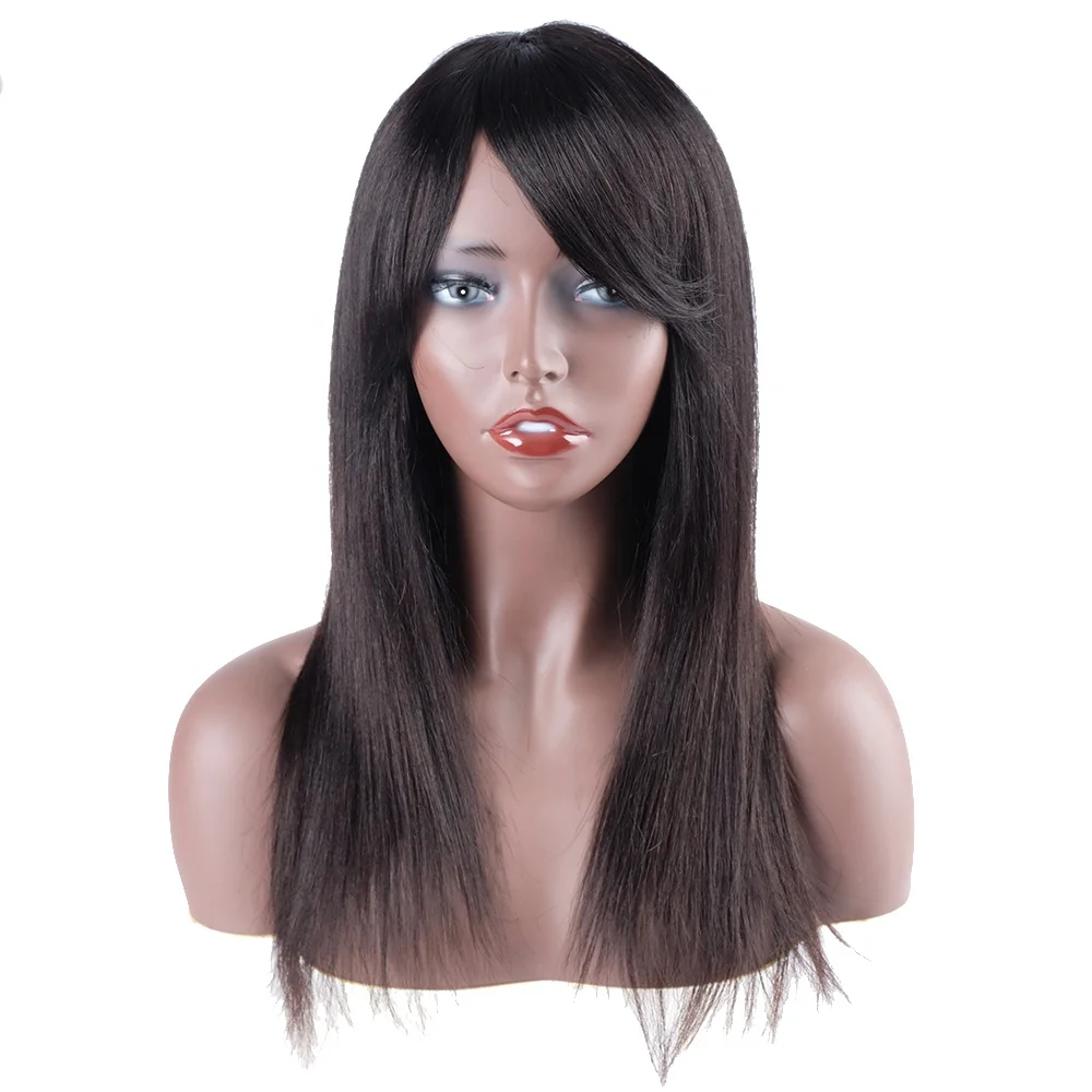 Sleek wholesale 18 to 20 inches Brazilian remy human hair silk straight body wave u part natural hair wigs short human hair wigs