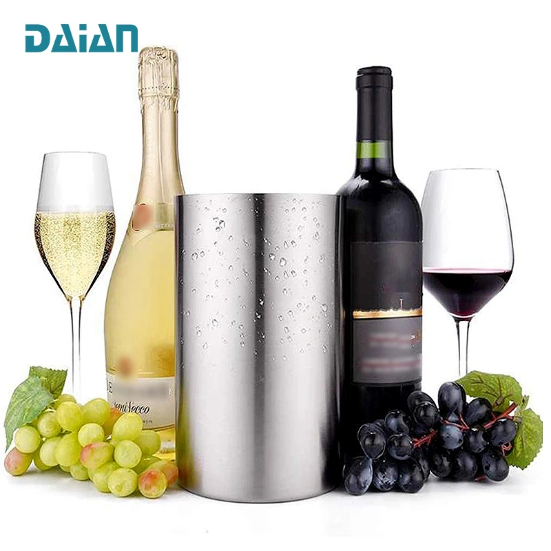 
Stainless Steel Wine Bottle Cooler Chiller 750ml Double Wall Wine Bottle Chiller Bucket Stainless Steel Wine Bottle Cooler Chiller 750ml Double Wall Wine Bottle Chiller Bucket