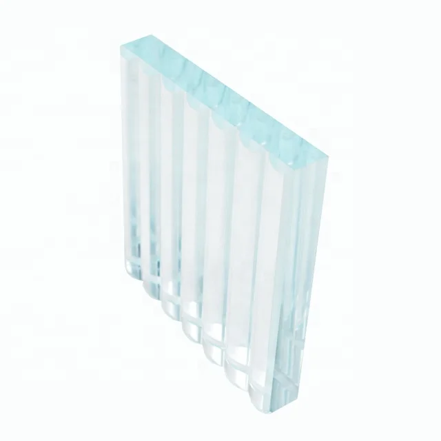 Custom thickness size low iron reeded  ribbed textured glass for home decoration