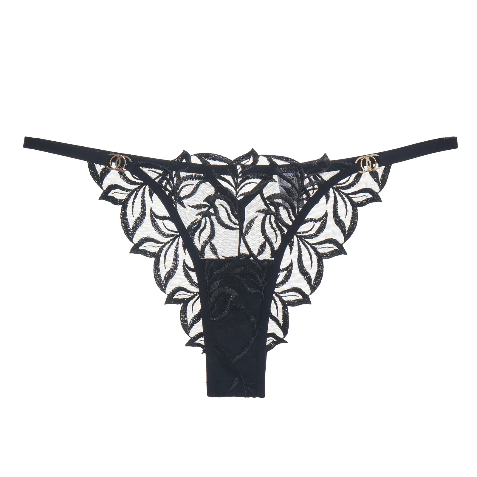 Ladies Sexy Panty and Bra Sets Floral Embroidered Underwire Lingerie Set