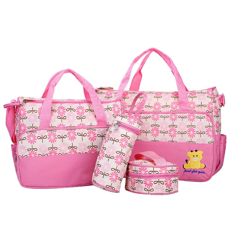 
Newest 5pcs set High Quality Tote Baby Shoulder Diaper Bags Durable Nappy Bag Mummy Mother Baby Bag 