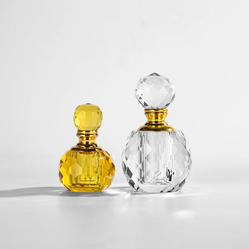 Luxury crystal crafts Natural empty clear crystal oil bottle Necklace empty perfume bottles crystal