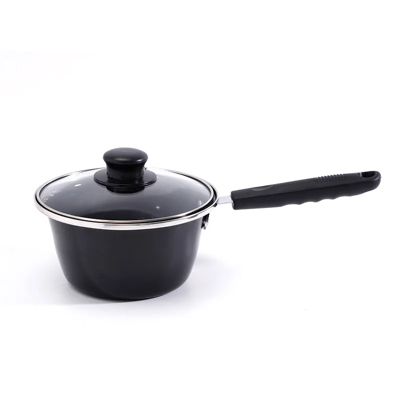 New Design Non Stick Induction Cooker Enamel Stainless Steel Milk Pot With Lid Handle