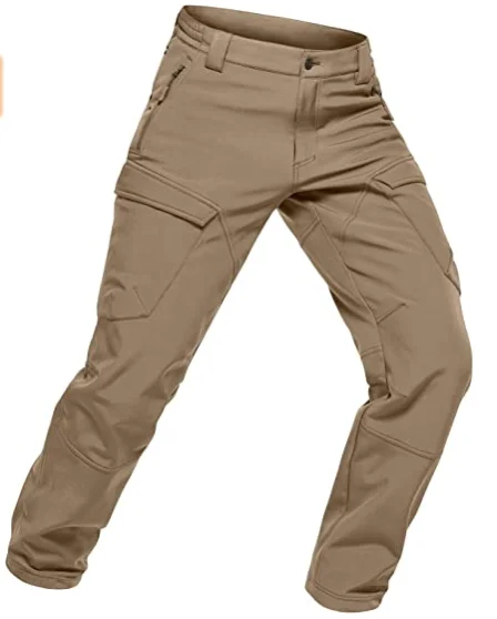 Мужские тактические Комбинезоны на флисовой подкладке, водонепроницаемые рабочие брюки с мягкой оболочкой, уличные треккинговые брюки для холодной погоды