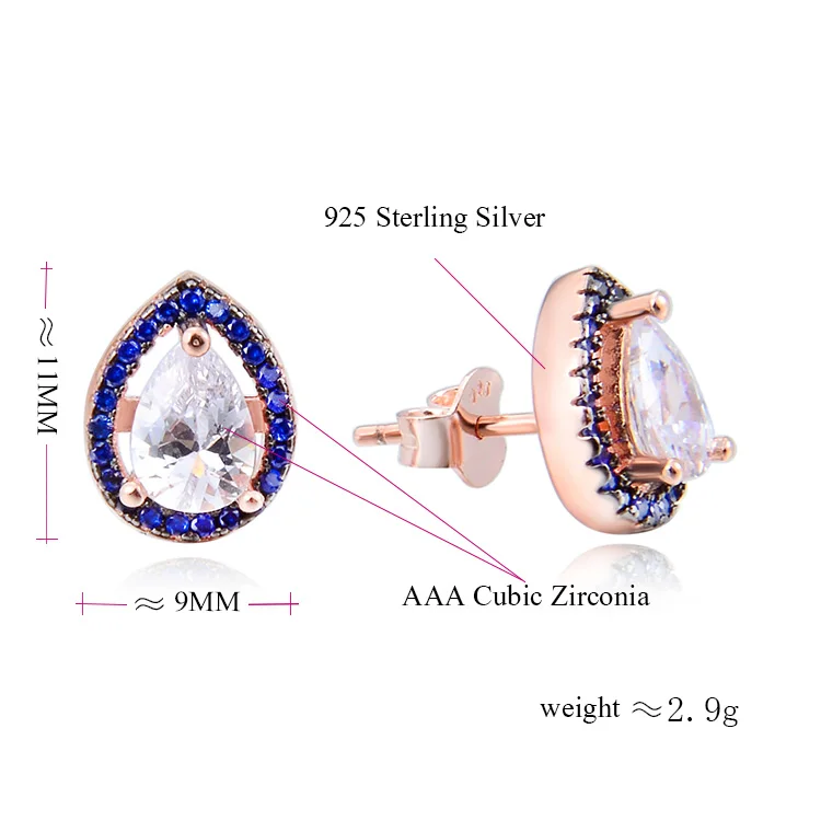 POLIVA Statement Earring Women Designer Korean Fashion Sterling Silver Zircon Stud Earrings For Women Studs Earrings Jewelry