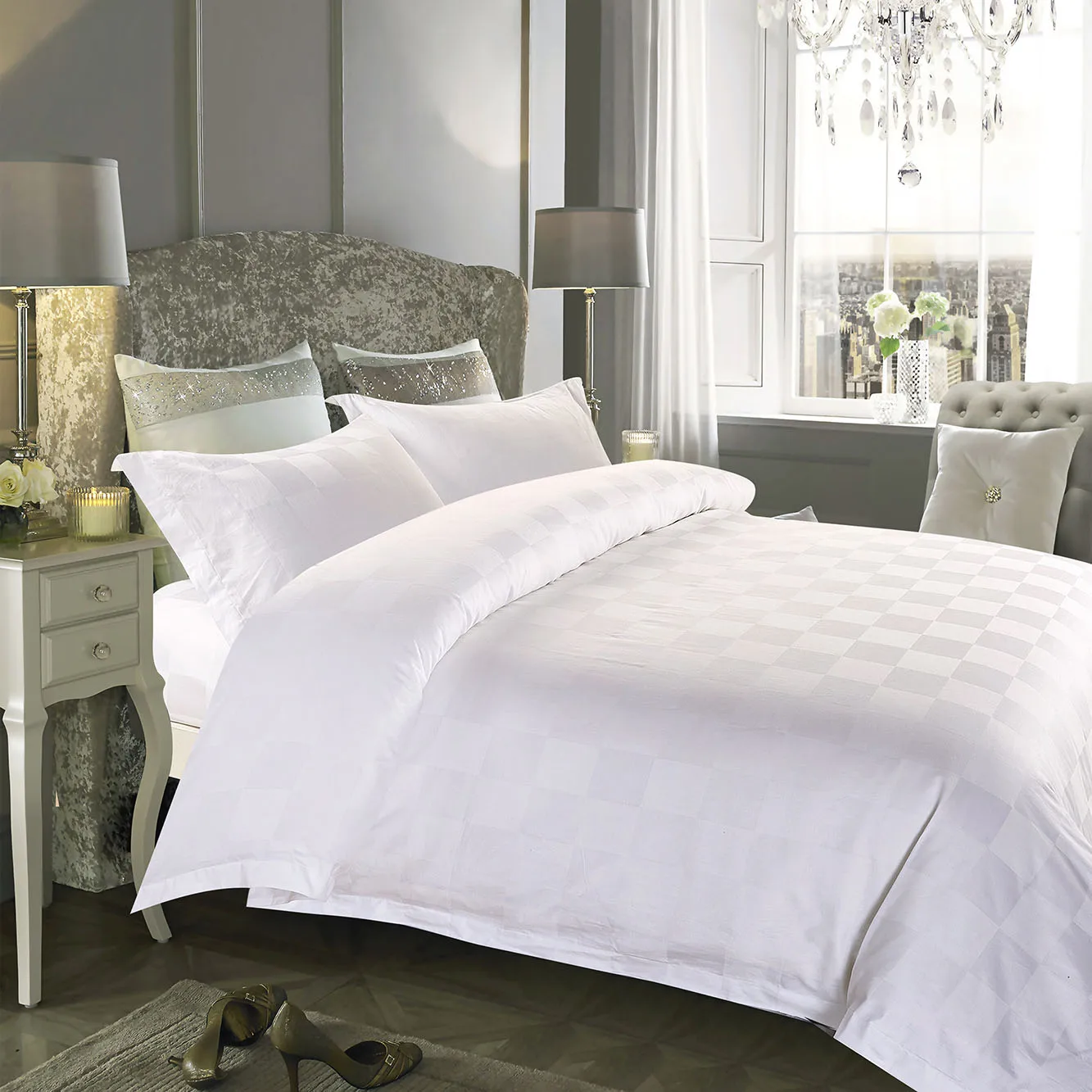 Iso9001 Custom Logo 7 Pcs Comforter Bedding Westin Hotel Bed Sheet Sets