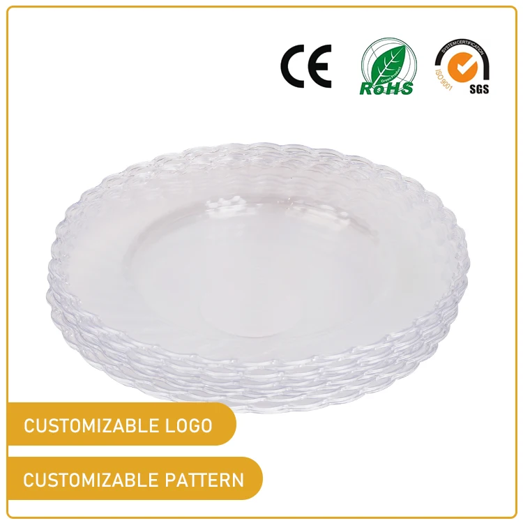 Hot Sale 7.5 inch  travel plate set party plastic 10 ct Cookie plate clear For Party
