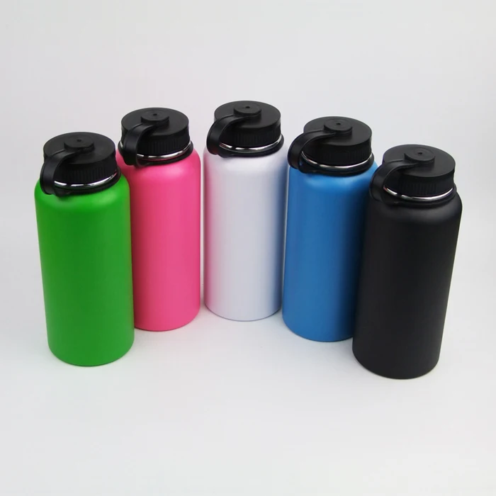 
Hot Sellling 32oz Hydro Double Wall 18/8 Stainless Steel Flask Termos Wide Mouth Thermos Water Bottle With Flat Lid 