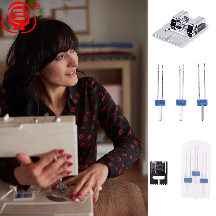 
2/3/4MM Sewing Machine Double Twin Needles and Presser Foot Combination for Sewing Machine 